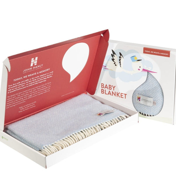 John Hanly Blue Cashmere Baby Blanket