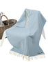 John Hanly Cashmere Baby Blanket | Blue Herringbone