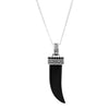Black Onyx Sterling Silver Men’s Celtic Horn Necklace