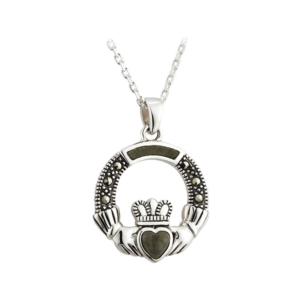 Connemara Marble Claddagh Pendant