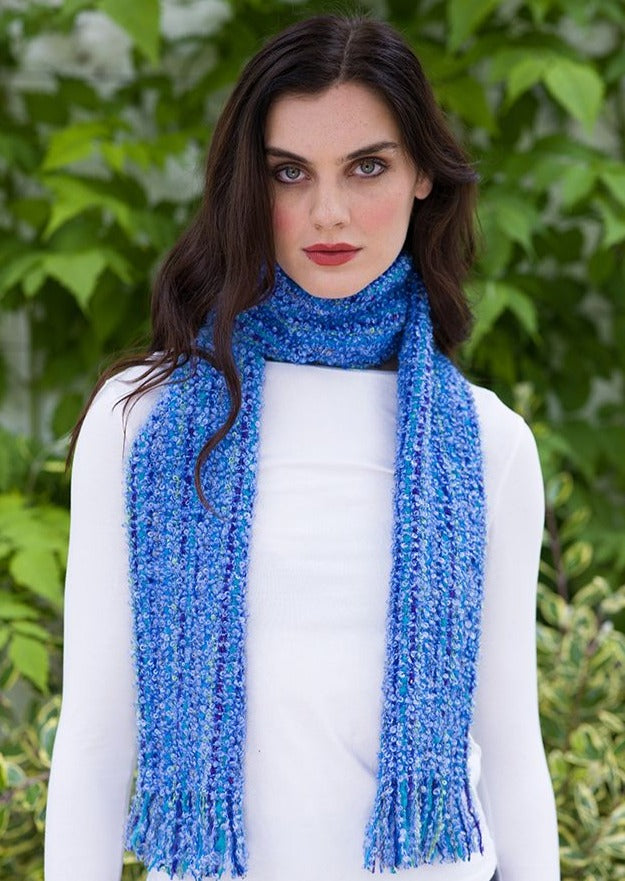 Mucros Blue Mix Mohair Scarf