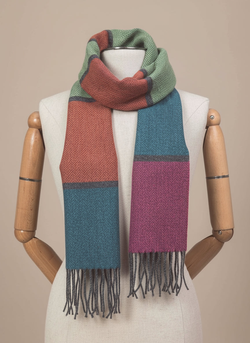 Foxford Lambswool Contemporary Stripe Scarf