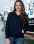 IrelandsEye Women's Aran Hooded Cardigan | Navy