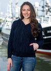 IrelandsEye Aran Hooded Cardigan | Navy