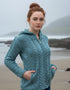 Aran Hooded Cardigan | Aqua