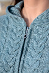 Aran Hooded Cardigan | Aqua