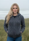 IrelandsEye Aran Hooded Cardigan | Steel