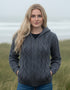 IrelandsEye Women's Aran Hooded Cardigan | Steel