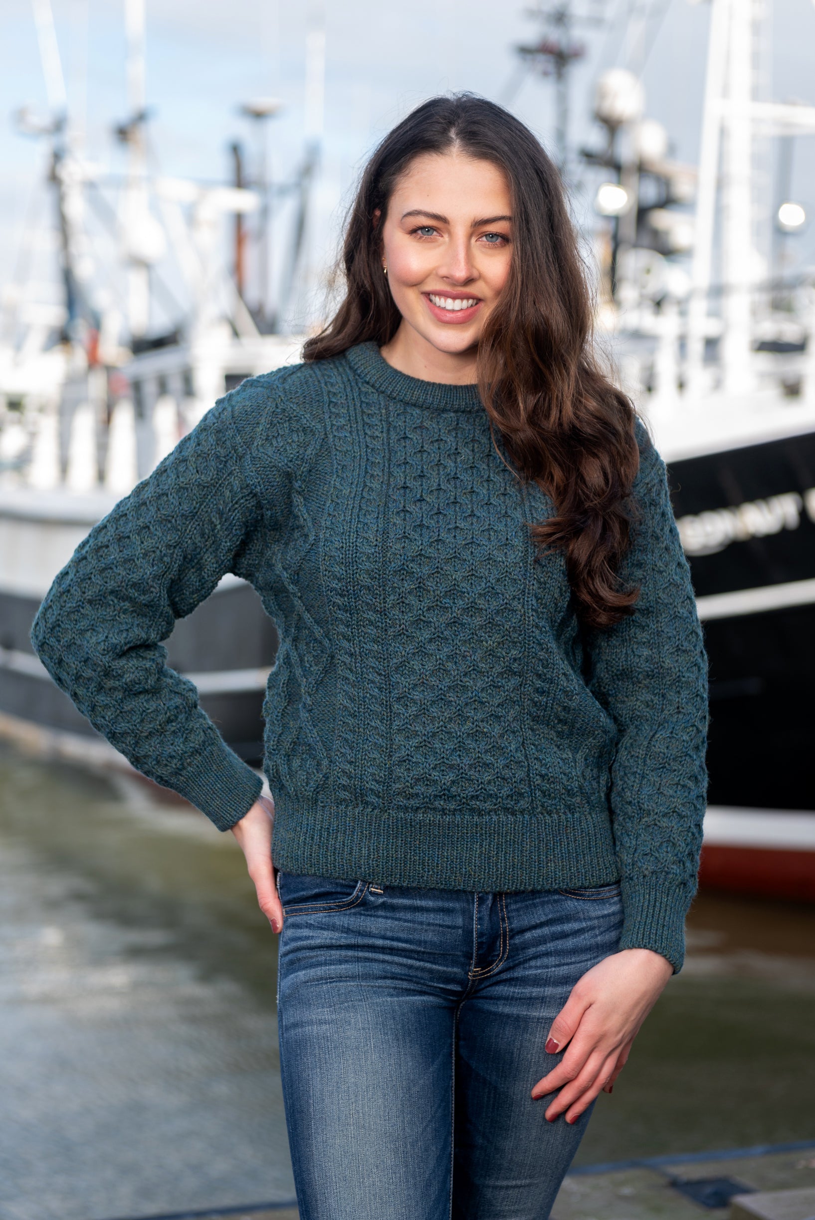 Inis Mor Aran Sweater | Green