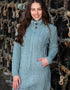 Aran Long Fitted Coat | Aqua - Clearance