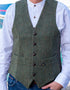 Donegal Tweed Green Waistcoat - Hatman