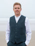 Navy Tweed Herringbone Waistcoat
