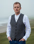 Donegal Tweed Charcoal Herringbone Waistcoat - Hatman