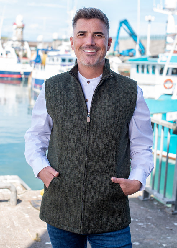 Green Tweed Body Warmer