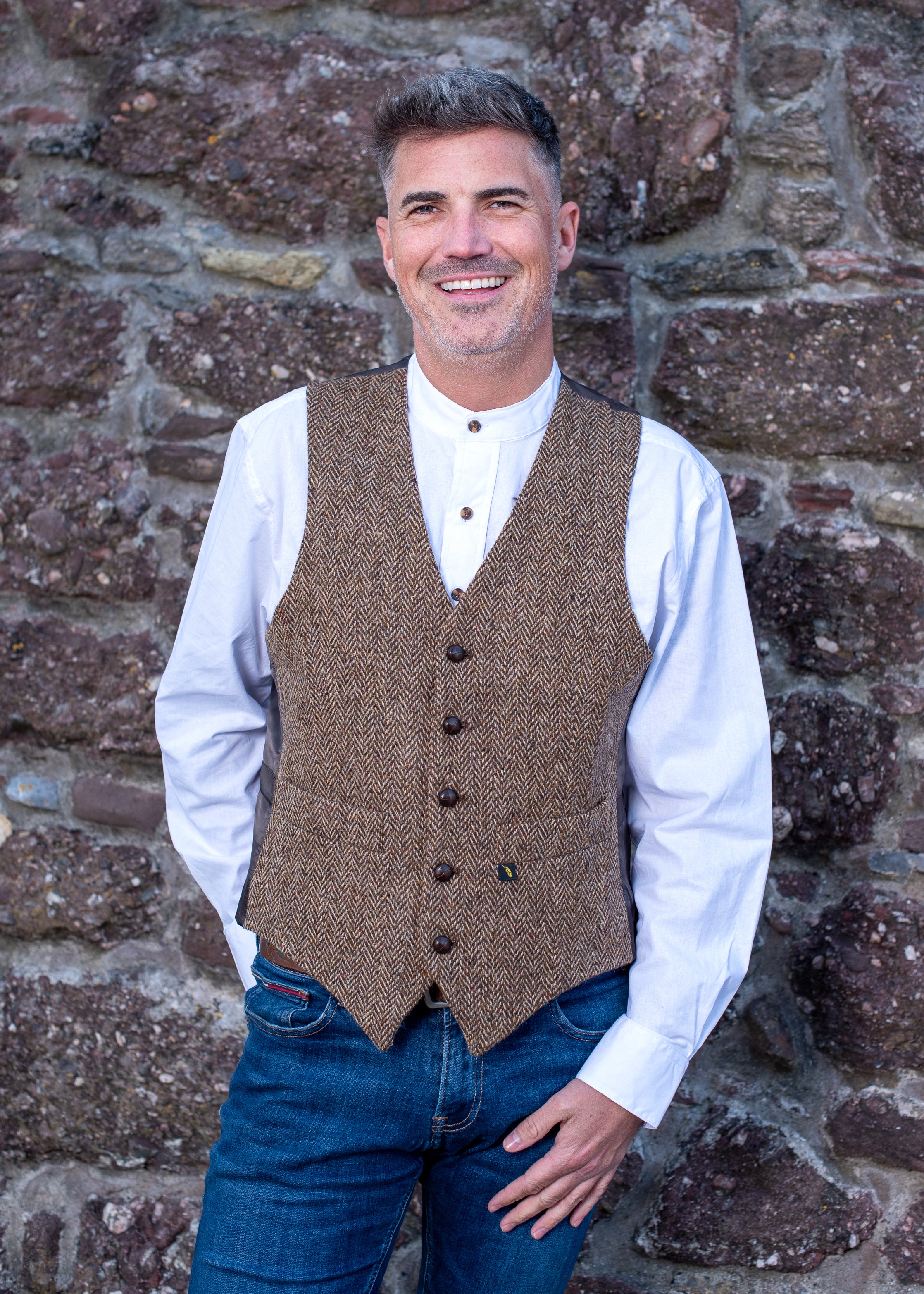 Donegal Tweed Brown Waistcoat