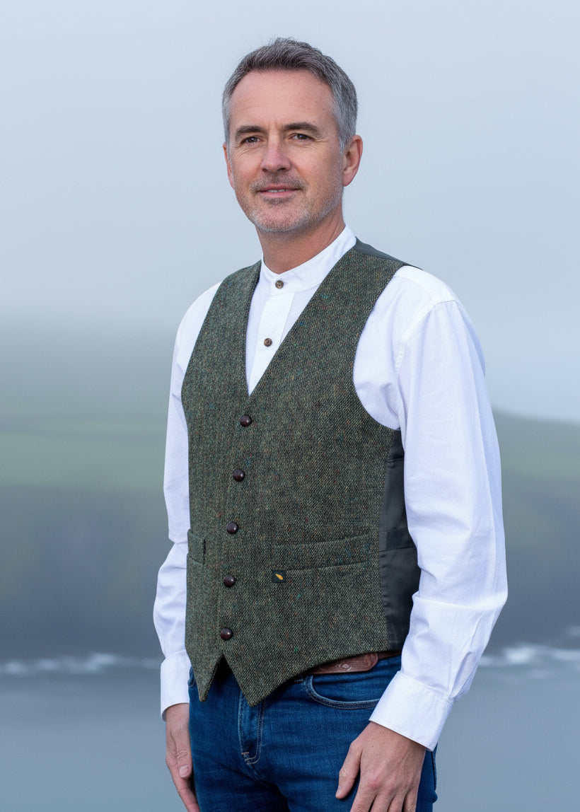 Donegal Tweed Green Vest