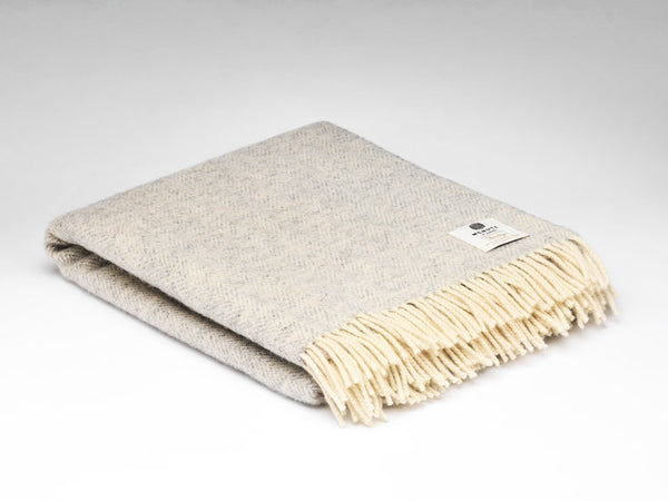 McNutt Gray Cloud Herringbone Blanket Throw