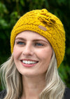 Aran Trellis Mustard Flower Hat