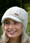 Aran Oatmeal Cable Peak Hat