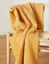 Foxford Cashmere Lambswool Throw | Gold Herringbone