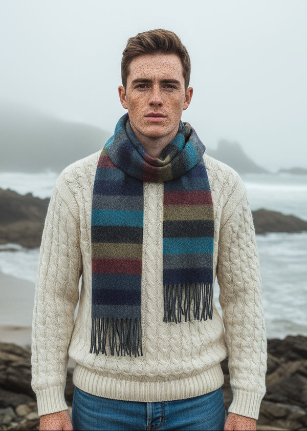 Foxford Lambswool Armada stripe scarf