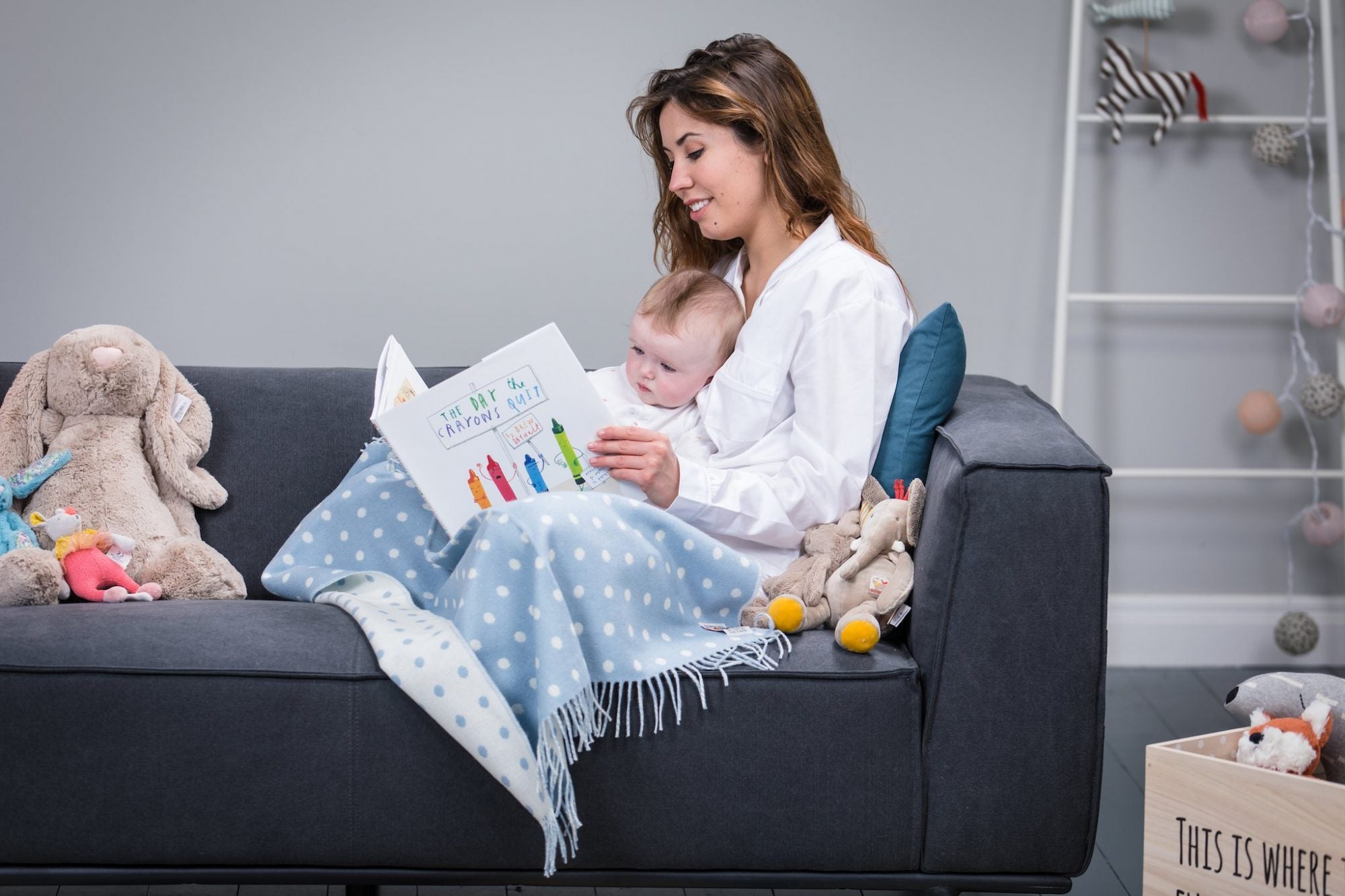 Foxford Blue Spot Baby Blanket