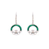 Green Malachite Sterling Silver Claddagh Drop Earrings