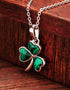 Green Malachite Sterling Silver Shamrock Pendant