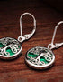 Green Malachite Sterling Silver Tree of Life Earrings