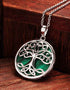 Green Malachite Sterling Silver Tree of Life Pendant