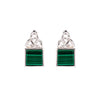 Green Malachite Trinity Knot Sterling Silver Earrings