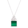 Green Malachite Sterling Silver Trinity Knot Necklace