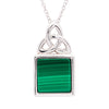 Green Malachite Sterling Silver Trinity Knot Necklace