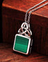 Green Malachite Sterling Silver Trinity Knot Necklace