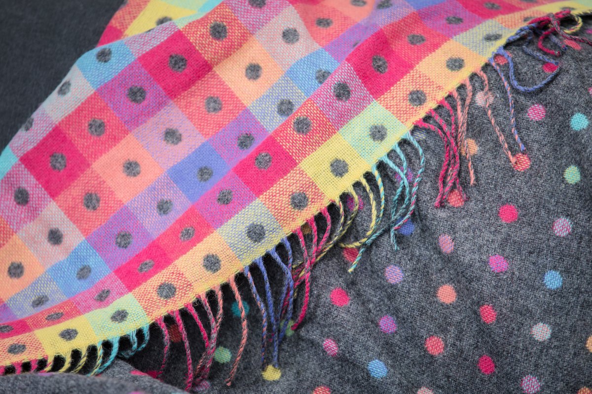 Foxford Grey Rainbow Throw