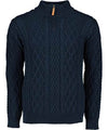 Mens Navy Half Zip Aran Crafts Sweater - Skellig Gift Store