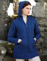Aran Galway Cardigan With Celtic Knot Zipper | Blue