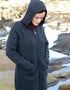 Aran Crafts Galway Charcoal Coat With Celtic Knot Zipper