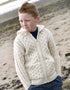 Kids Hooded Aran Zip Cardigan | Natural
