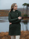 Aran Crafts Heart Design Green Hooded Coat