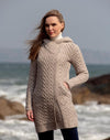 Aran Crafts Heart Design Hooded Coat