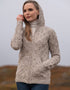 Skellig Aran Zip Cardigan With Hood | Oatmeal