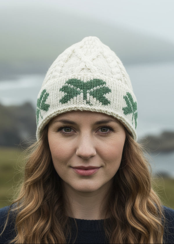 Aran Shamrock Hat | Natural