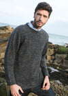 Donegal Curl Neck Sweater - Charcoal