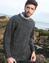 Donegal Curl Neck Sweater | Charcoal
