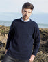 Donegal Curl Neck Sweater - Navy