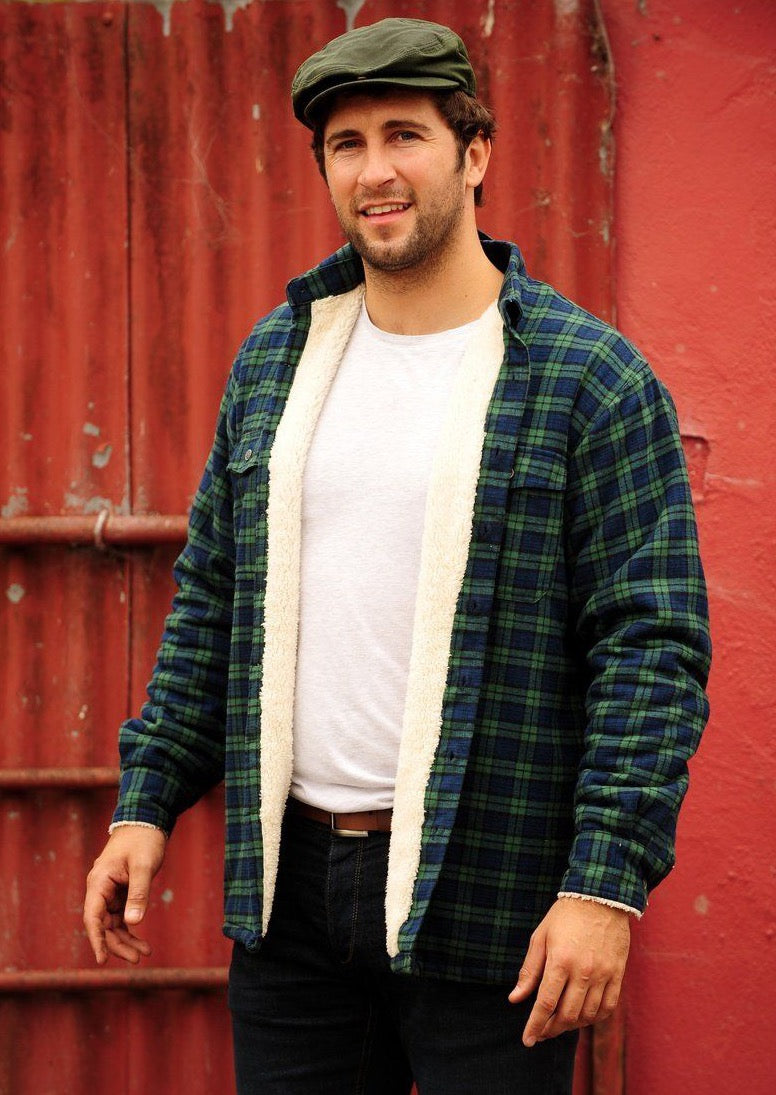 Fleece Lined Green Tartan Blackwatch Shirt