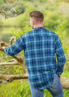 Lee Valley Flannel Grandfather Shirt | Blue Navy Tartan - Clearance