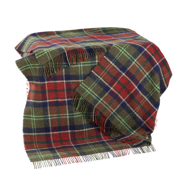 John Hanly Large Loden Navy Claret Blanket