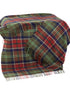 John Hanly Large Wool Throw Loden Navy Claret